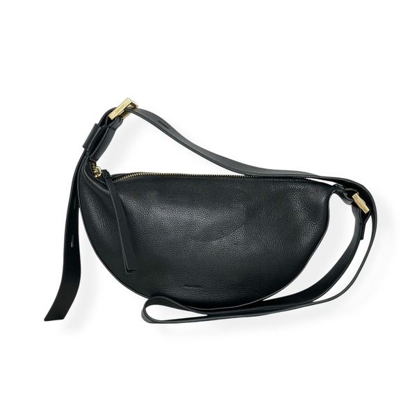 ALLSAINTS Half Moon Leather Crossbody Bag - Black - Picture 6 of 14